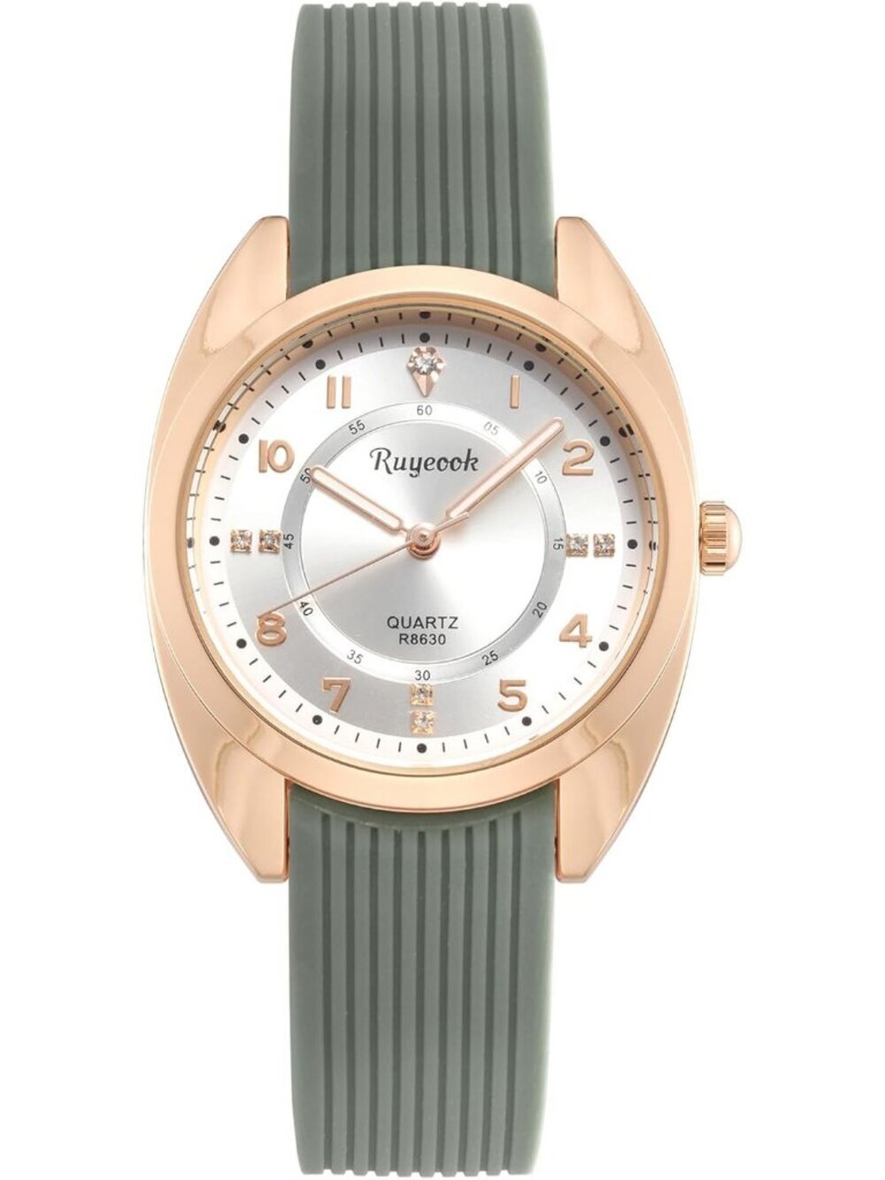 Women's Green Analog Quartz Elegant Silicone Band Waterproof Nurse Wrist Watch